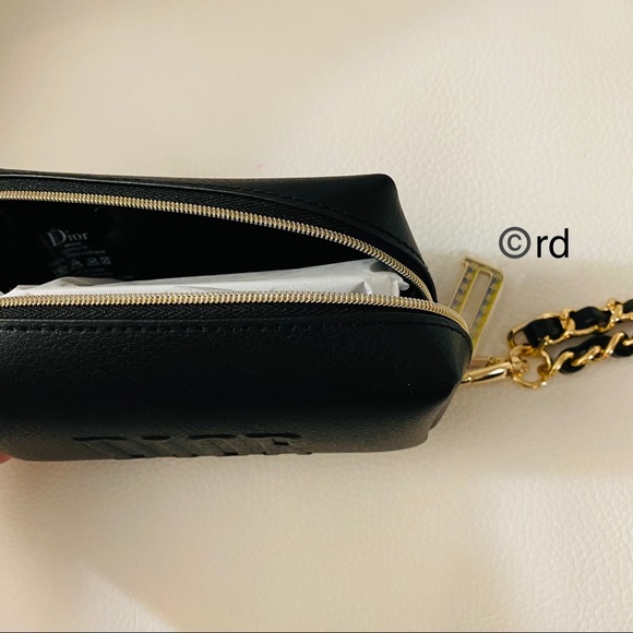 Dior Black & Gold Chain Wristlet Small new - Picture 6 of 7